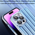 For iPhone 13 Pro Electroplated Streamer Brushed TPU Phone Case with Lens Film(Silver)
