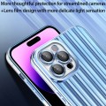 For iPhone 12 Pro Max Electroplated Streamer Brushed TPU Phone Case with Lens Film(Purple)