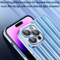 For iPhone 11 Pro Max Electroplated Streamer Brushed TPU Phone Case with Lens Film(Blue)