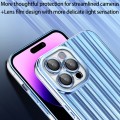 For iPhone 11 Pro Electroplated Streamer Brushed TPU Phone Case with Lens Film(Blue)