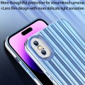 For iPhone XS Electroplated Streamer Brushed TPU Phone Case with Lens Film(Silver)