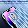For iPhone XS Max Electroplated Streamer Brushed TPU Phone Case with Lens Film(Blue)