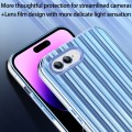 For iPhone 8 Plus/7 Plus Electroplated Streamer Brushed TPU Phone Case with Lens Film(Gold)