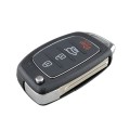 For Hyundai 4-button Folding Car Key Shell with Metal Edge Solaris ix35 ix4 Santa