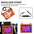 For iPad mini 6 2021 Shield 360 Rotation Handle EVA Shockproof PC Tablet Case(Orange Beige)