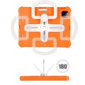 For iPad Pro 11 2024 Shield 360 Rotation Handle EVA Shockproof PC Tablet Case(Orange Beige)