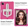 For iPad Air 11 2024 Shield 360 Rotation Handle EVA Shockproof PC Tablet Case(Rose Red Beige)