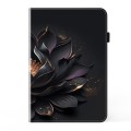 For Samsung Galaxy Tab S7/S8/S9/S9 FE Crystal Texture Painted Leather Tablet Case(Purple Lotus)