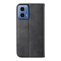 For Motorola Moto G34 Cubic Grid Calf Texture Magnetic Leather Phone Case(Black)