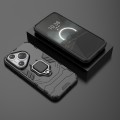 For Huawei Pura 70 Shockproof PC + TPU Holder Phone Case(Black)