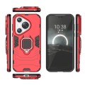 For Huawei Pura 70 Shockproof PC + TPU Holder Phone Case(Red)
