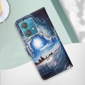 For Motorola Edge 40 Neo Colored Drawing Pattern Plain Weave Leather Phone Case(Waves And Sun)