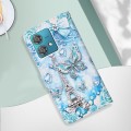 For Motorola Edge 40 Neo Colored Drawing Pattern Plain Weave Leather Phone Case(Tower Butterfly)