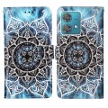 For Motorola Edge 40 Neo Colored Drawing Pattern Plain Weave Leather Phone Case(Undersea Mandala)