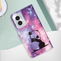 For Motorola Moto G Play 4G 2024 Colored Drawing Pattern Plain Weave Leather Phone Case(Baby Panda)