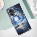 For Motorola Moto G Stylus 5G Colored Drawing Pattern Plain Weave Leather Phone Case(Waves And Sun)