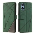 For Sony Xperia 5 V Skin Feel Splicing Leather Phone Case(Green)