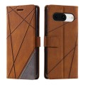 For Google Pixel 9 Skin Feel Splicing Leather Phone Case(Brown)