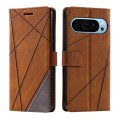 For Google Pixel 9 Pro Skin Feel Splicing Leather Phone Case(Brown)