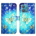 For Motorola Edge 40 Neo 3D Painting Horizontal Flip Leather Phone Case(Golden Butterfly)
