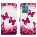 For Motorola Edge 40 Neo 3D Painting Horizontal Flip Leather Phone Case(Rose Butterfly)
