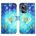 For Motorola Moto G Play 5G 2024 3D Painting Horizontal Flip Leather Phone Case(Golden Butterfly)