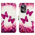 For Motorola Moto G Play 5G 2024 3D Painting Horizontal Flip Leather Phone Case(Rose Butterfly)