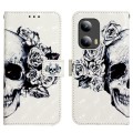 For Motorola Moto G Play 5G 2024 3D Painting Horizontal Flip Leather Phone Case(Skull)