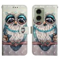 For Motorola Moto G04 4G / G24 4G 3D Painting Horizontal Flip Leather Phone Case(Grey Owl)