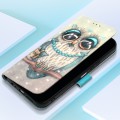 For Motorola Moto G34 3D Painting Horizontal Flip Leather Phone Case(Grey Owl)