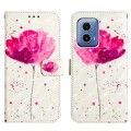 For Motorola Moto G34 3D Painting Horizontal Flip Leather Phone Case(Flower)