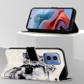 For Motorola Moto G34 3D Painting Horizontal Flip Leather Phone Case(Skull)