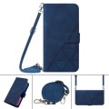 For Motorola Moto G04 4G / G24 4G Crossbody 3D Embossed Flip Leather Phone Case(Blue)
