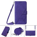 For OPPO A79 5G Crossbody 3D Embossed Flip Leather Phone Case(Purple)