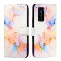 For Huawei P40 PT003 Marble Pattern Flip Leather Phone Case(LS004 Marble White)