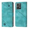 For Motorola Moto G84 Skin-feel Embossed Leather Phone Case(Green)