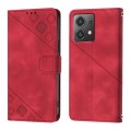For Motorola Moto G84 Skin-feel Embossed Leather Phone Case(Red)