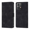For Motorola Moto G84 Skin-feel Embossed Leather Phone Case(Black)