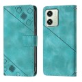 For Motorola Moto G54 Skin-feel Embossed Leather Phone Case(Green)