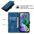For Motorola Moto G54 Skin-feel Embossed Leather Phone Case(Blue)