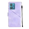 For Motorola Edge 40 Neo Skin-feel Embossed Leather Phone Case(Light Purple)