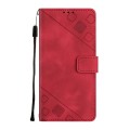 For Motorola Edge 40 Neo Skin-feel Embossed Leather Phone Case(Red)