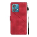 For Motorola Edge 40 Neo Skin-feel Embossed Leather Phone Case(Red)