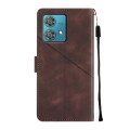 For Motorola Edge 40 Neo Skin-feel Embossed Leather Phone Case(Brown)