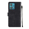 For Motorola Edge 40 Neo Skin-feel Embossed Leather Phone Case(Black)