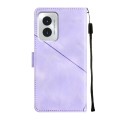 For Motorola Moto G Play 4G 2024 Skin-feel Embossed Leather Phone Case(Light Purple)