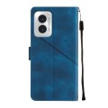 For Motorola Moto G Play 4G 2024 Skin-feel Embossed Leather Phone Case(Blue)