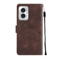 For Motorola Moto G Play 4G 2024 Skin-feel Embossed Leather Phone Case(Brown)