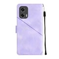 For Motorola Moto G Stylus 5G Skin-feel Embossed Leather Phone Case(Light Purple)