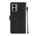 For Motorola Moto G04 4G / G24 4G Skin-feel Embossed Leather Phone Case(Black)